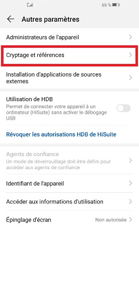 Changer votre code PIN de son Huawei Y6 2019